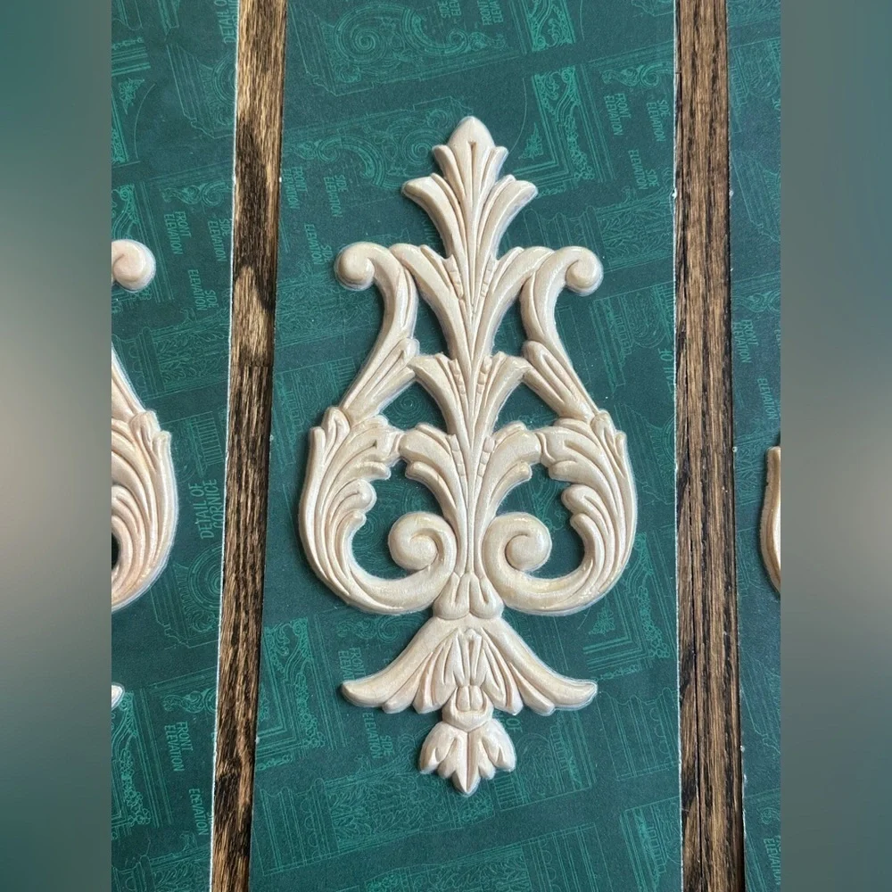 Decorative Wood Appliqué Set of 3 Baroque French Provincial Vintage Decor